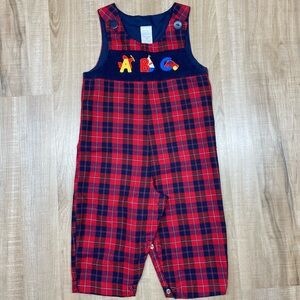 Vintage Boys Plaid Longall Romper
